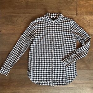 J.Crew Classic-Fit Boy Shirt in Crinkle Gingham, Navy Gingham Button Down